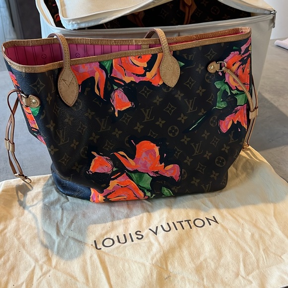 Rare and Retired Louis Vuitton Stephen Sprouse Neverfull Bag with Roses - Picture 2 of 15